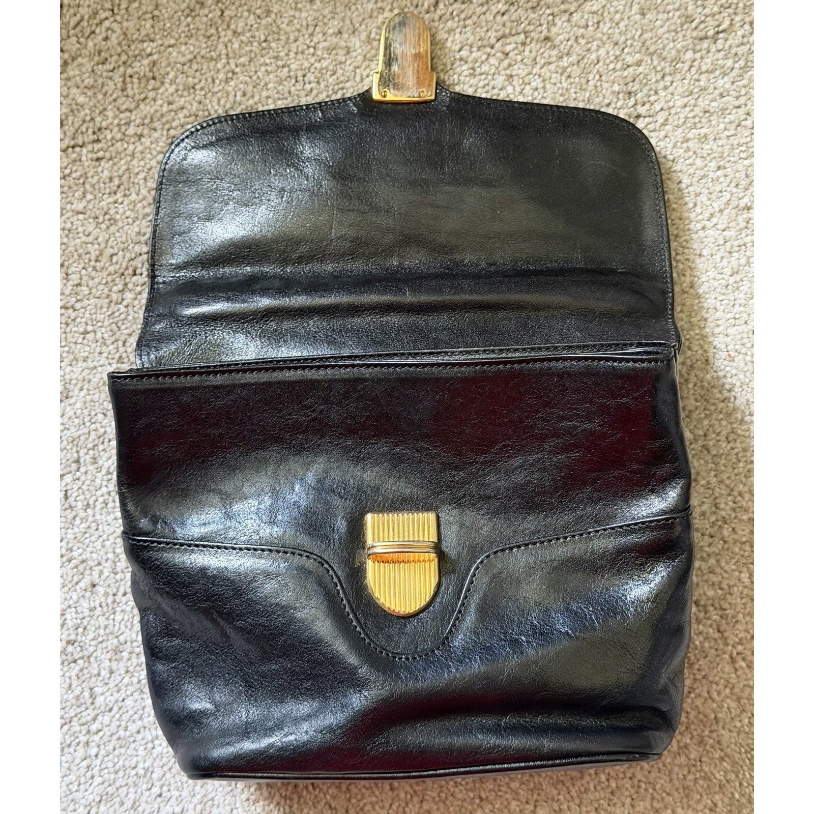 Vtg 1980s Oroton Australian Genuine Cowhide Black Leather Purse — image 8 of 8